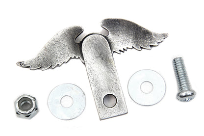 V-Twin Wing License Plate Topper - 48-0840, Pewter Finish, 2 Inch Height