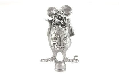 V-Twin Pewter Rat Fink Ornament - 3-inch Motorcycle Themed Decor