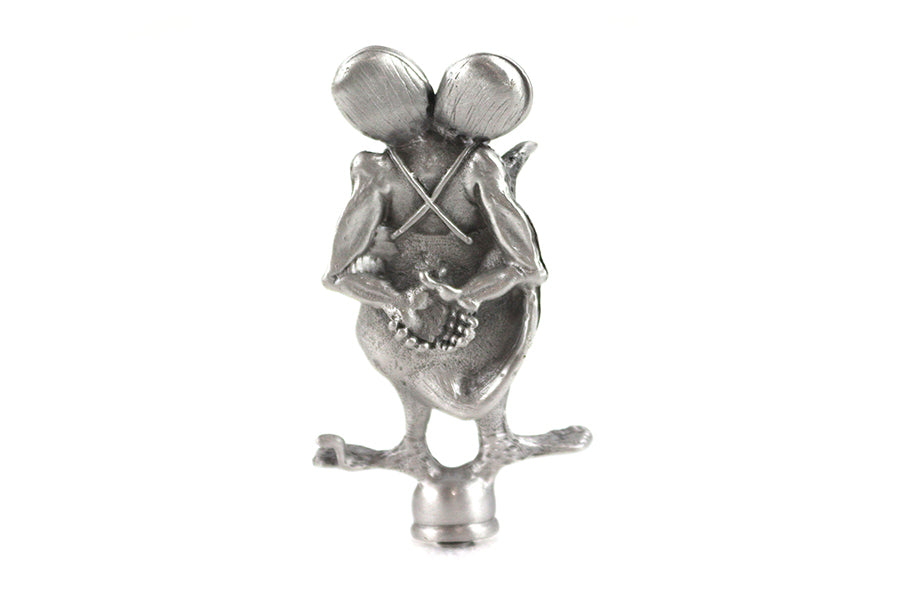 V-Twin Pewter Rat Fink Ornament - 3-inch Motorcycle Themed Decor