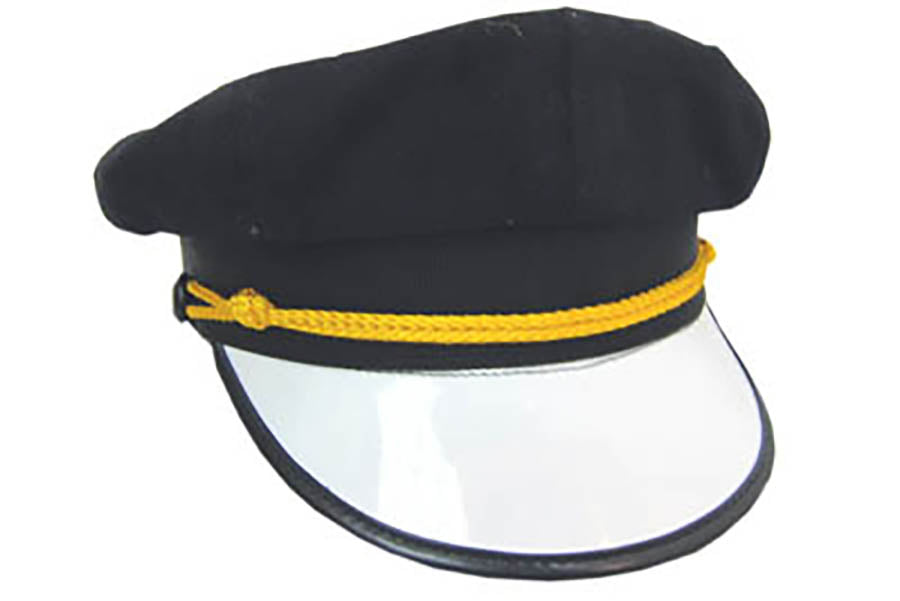 V-Twin Brando Motorcycle Hat Small with Pleated Top and Braided Rope Accent