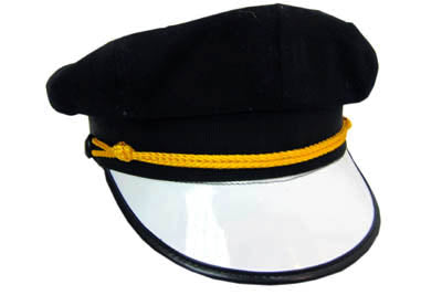V-Twin Brando Motorcycle Hat Large with Pleated Top and Braided Rope Detail