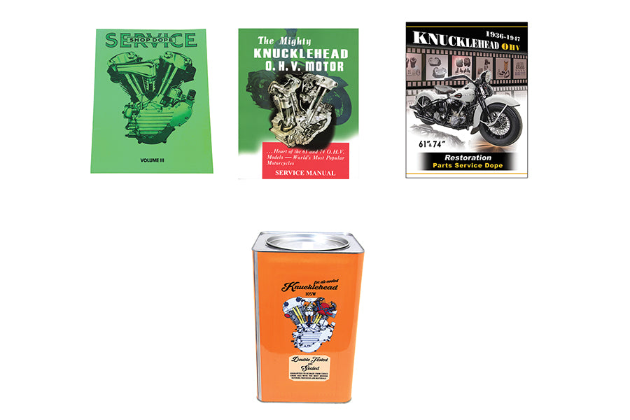 V-Twin Knucklehead Service and Parts Book Set for Harley Davidson 1940-1949