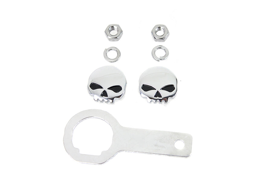 V-Twin Skull License Plate Bolt Kit - 3/4 Inch Bolts with Wrench
