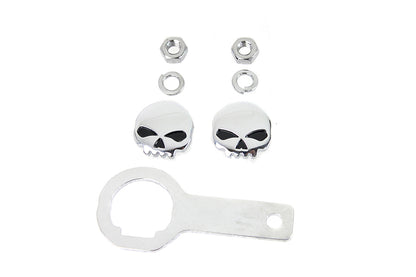 V-Twin Skull License Plate Bolt Kit - 3/4 Inch Bolts with Wrench