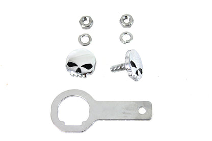 V-Twin Skull License Plate Bolt Kit - 3/4 Inch Bolts with Wrench