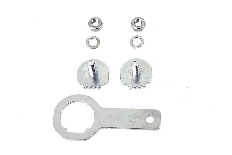 V-Twin Skull License Plate Bolt Kit - 3/4 Inch Bolts with Wrench