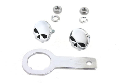 V-Twin Skull License Plate Bolt Kit - 3/4 Inch Bolts with Wrench