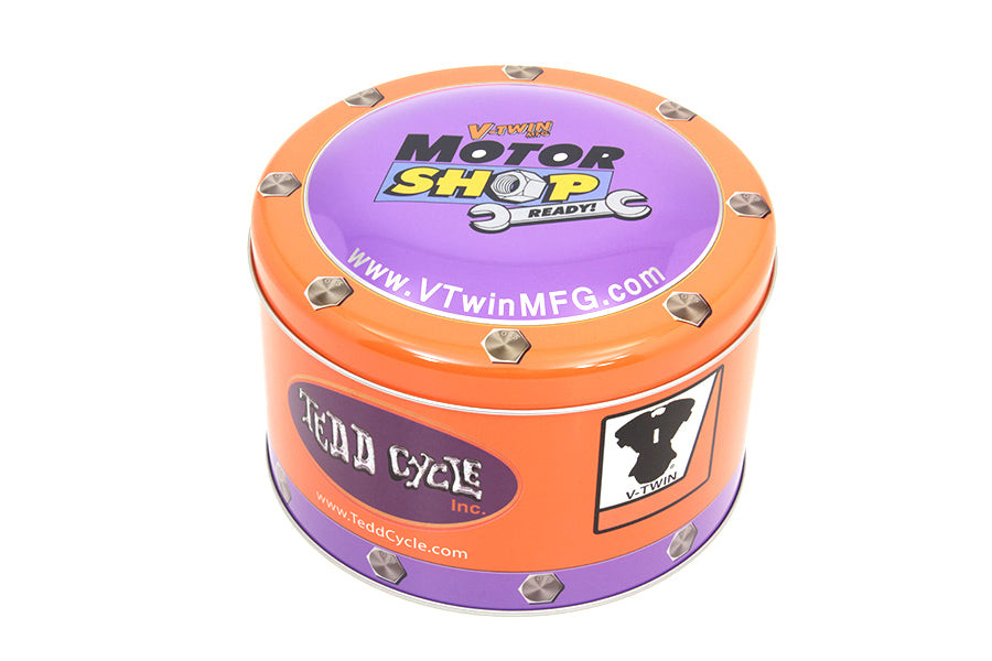 V-Twin Motor Shop Ready Round Can Set - 3.94-inch Diameter Metal Containers