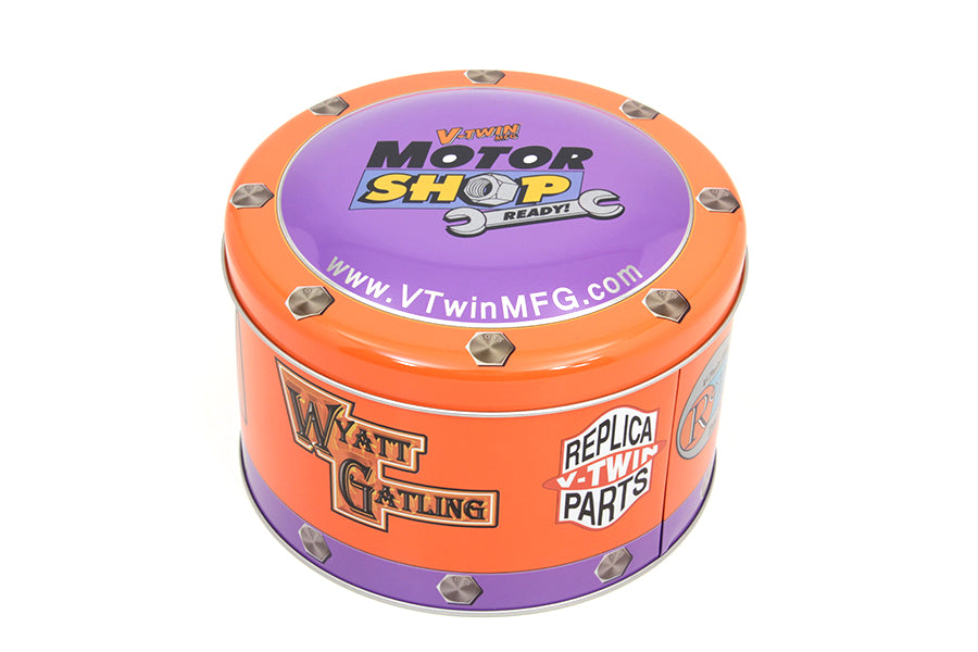 V-Twin Motor Shop Ready Round Can Set - 3.94-inch Diameter Metal Containers