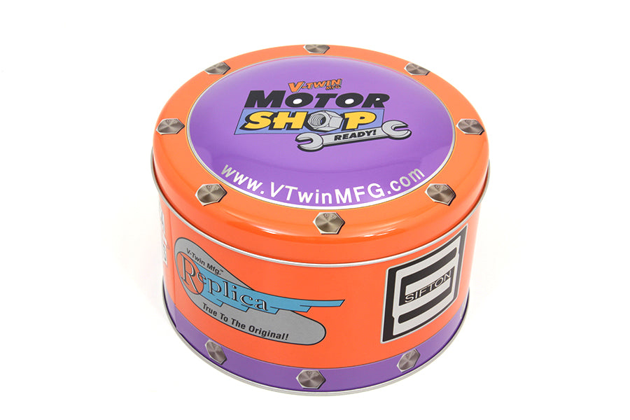V-Twin Motor Shop Ready Round Can Set - 3.94-inch Diameter Metal Containers