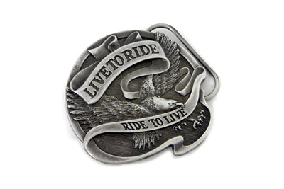 V-Twin Live to Ride 75th Anniversary Belt Buckle - Retro Motorcycle Accessory