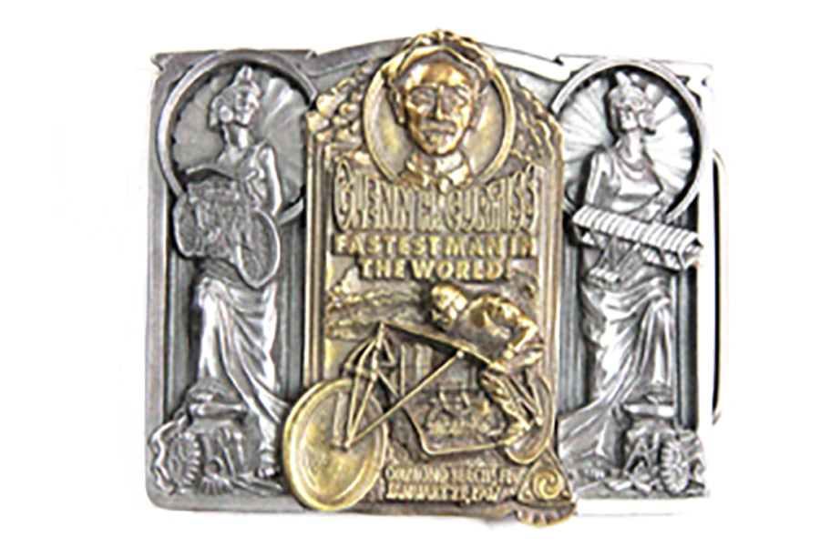 V-Twin Curtiss Belt Buckle with Display Kickstand - Retro 1980s & 1990s Style
