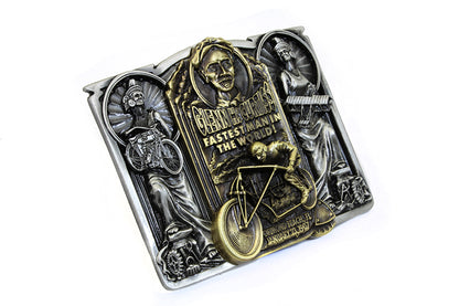 V-Twin Curtiss Belt Buckle with Display Kickstand - Retro 1980s & 1990s Style