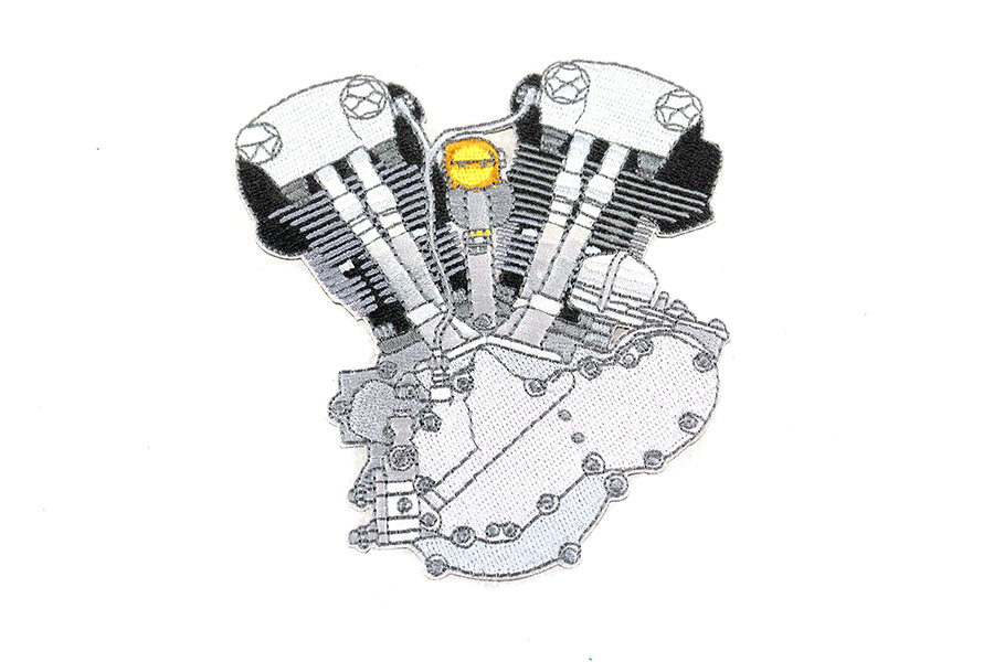 V-Twin 1936-1947 Knucklehead Engine Patch Set – Durable Iron-On Patches for Motorcycle Restoration
