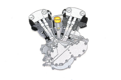 V-Twin 1936-1947 Knucklehead Engine Patch Set – Durable Iron-On Patches for Motorcycle Restoration