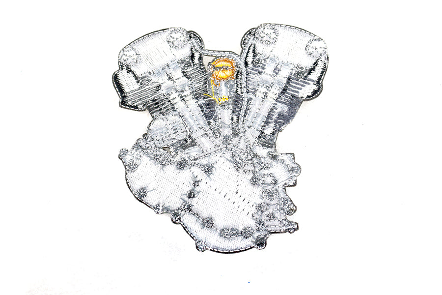 V-Twin 1936-1947 Knucklehead Engine Patch Set – Durable Iron-On Patches for Motorcycle Restoration