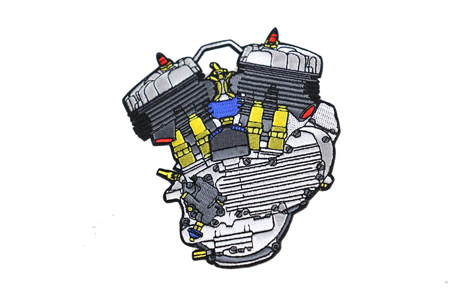 V-Twin 45 Engine Patch Set - Durable Iron-On Patches for Motorcycle Apparel and Accessories