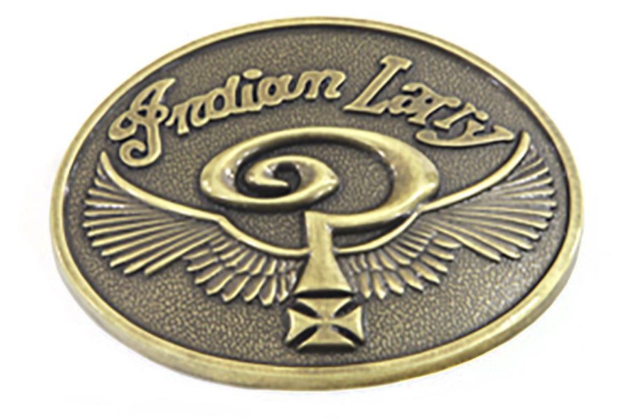 V-Twin Indian Larry Oval Belt Buckle - Pewter Metal Finish