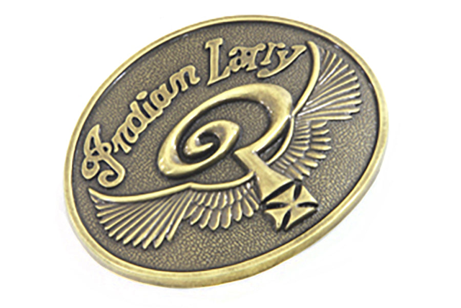 V-Twin Indian Larry Oval Belt Buckle - Pewter Metal Finish