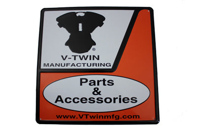 V-Twin Product Sign - 17.5 x 17.5 Inch Steel Display for Motorcycle Parts and Accessories