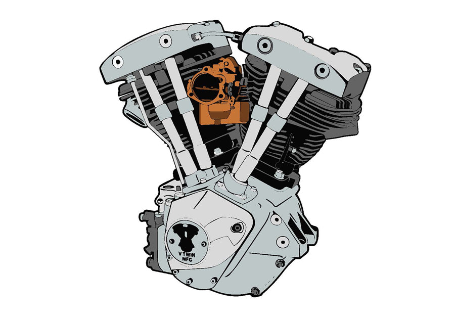 V-Twin Nose Cone Shovelhead Patches - Set of 2, 2.88 Inches Wide