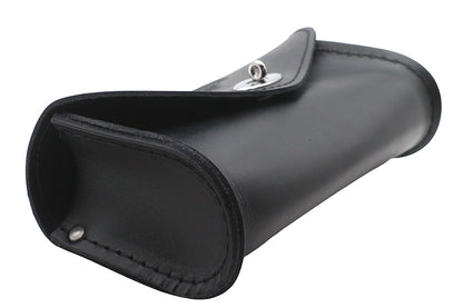 V-Twin FLT Windshield Pouch - Full Leather Motorcycle Accessory with Turn Buckle Closure