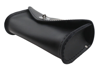 V-Twin FLT Windshield Pouch - Full Leather Motorcycle Accessory with Turn Buckle Closure