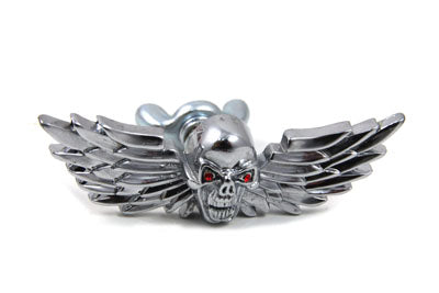 V-Twin Skull with Wings Medallion Set - License Plate Mounting Stud Kit