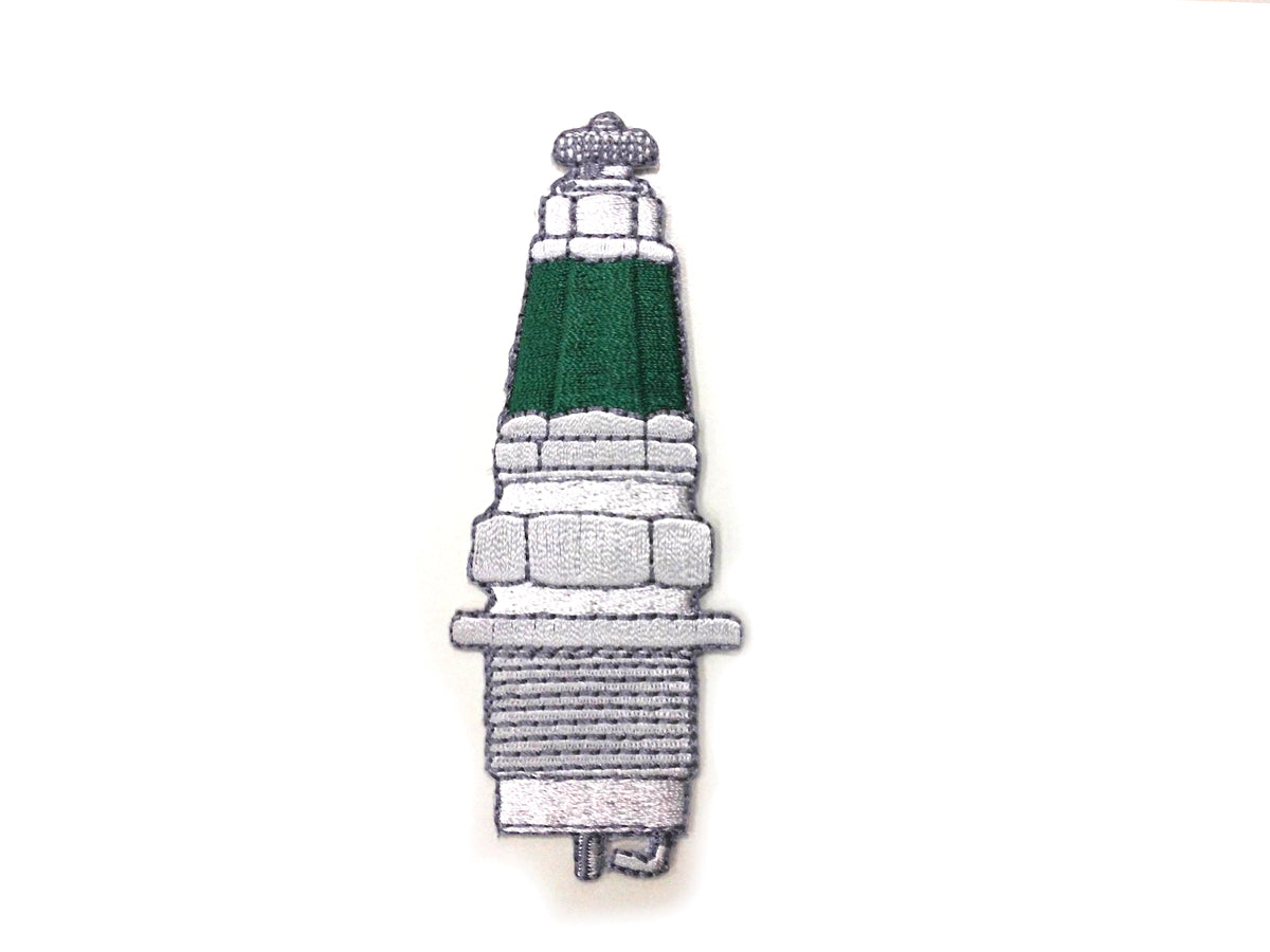 V-Twin Splitdorf Spark Plug Patches - Set of Two, 3.5 Inches Wide