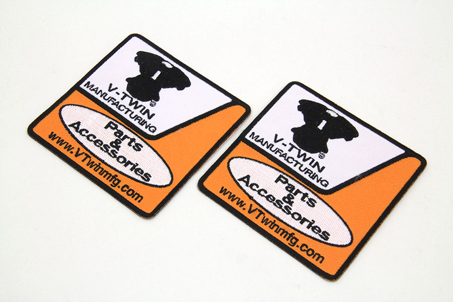 V-Twin Product Sign Patches Set of Two, 3.25 Inches Tall, Part Number 68039