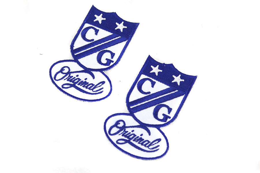 V-Twin Corbin Gentry Patches Set of 2 - Durable Iron-On Motorcycle Embellishments