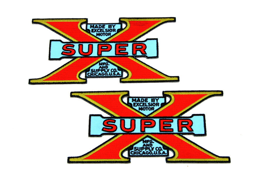 V-Twin Super X Patches Set of Two - 5.3 Inch Decorative Motorcycle Patches