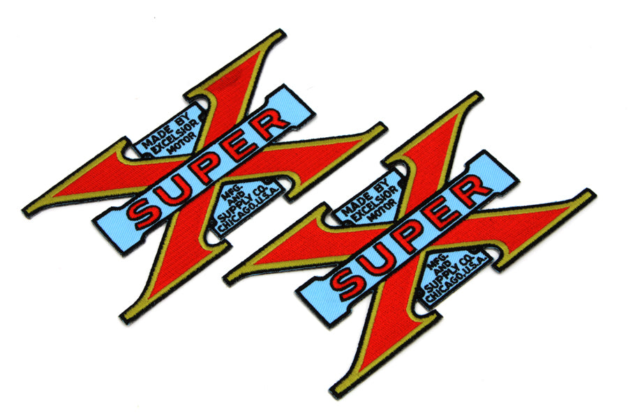 V-Twin Super X Patches Set of Two - 5.3 Inch Decorative Motorcycle Patches
