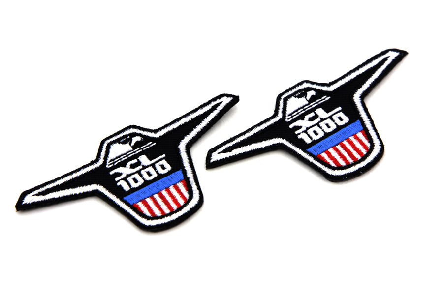 V-Twin XL 1000 Patches Set of Two with Adhesive Backing - Motorcycle Customization