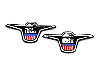 V-Twin XL 1000 Patches Set of Two with Adhesive Backing - Motorcycle Customization