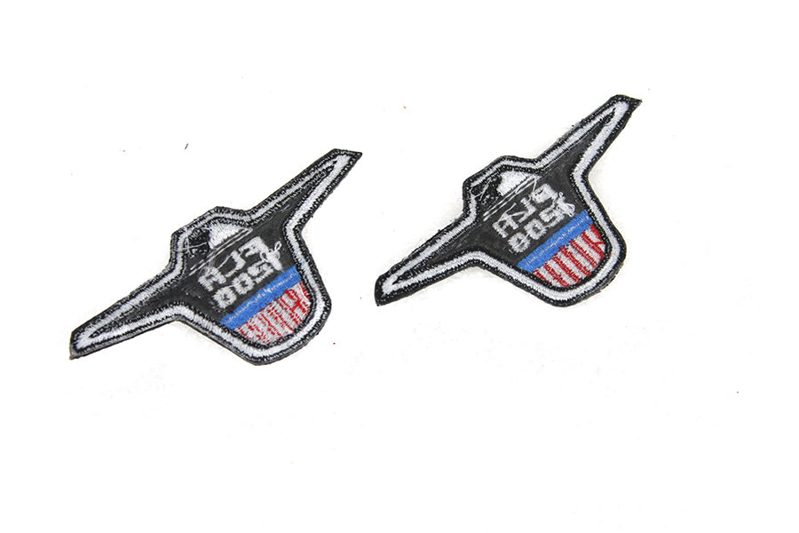 V-Twin FLH 1200 Patches Set of Two - 1.26 Inches Wide Motorcycle Patch Accessories
