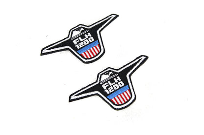 V-Twin FLH 1200 Patches Set of Two - 1.26 Inches Wide Motorcycle Patch Accessories