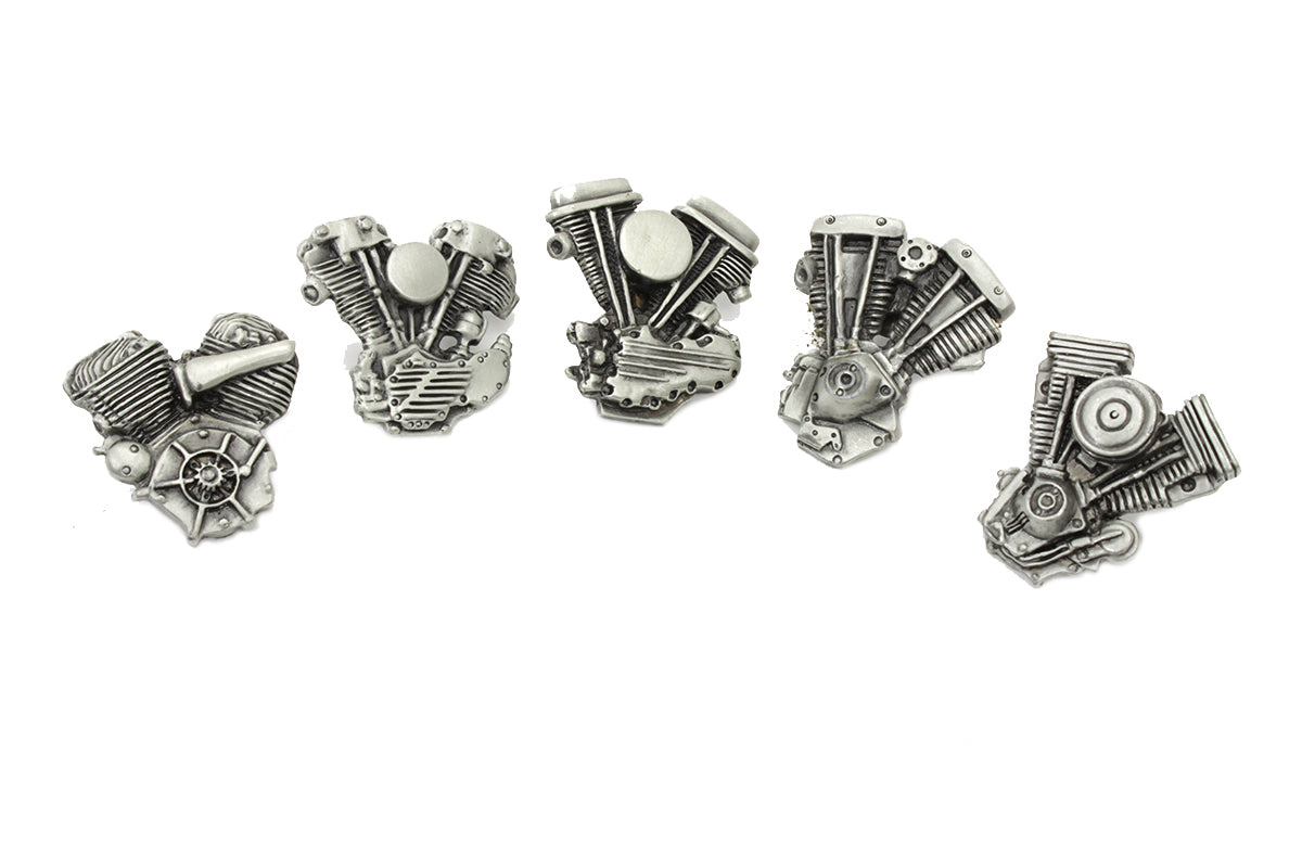 V-Twin Motor Lapel Pin Gift Set - Pewter Finish Motorcycle Accessories Kit