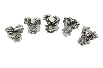 V-Twin Motor Lapel Pin Gift Set - Pewter Finish Motorcycle Accessories Kit