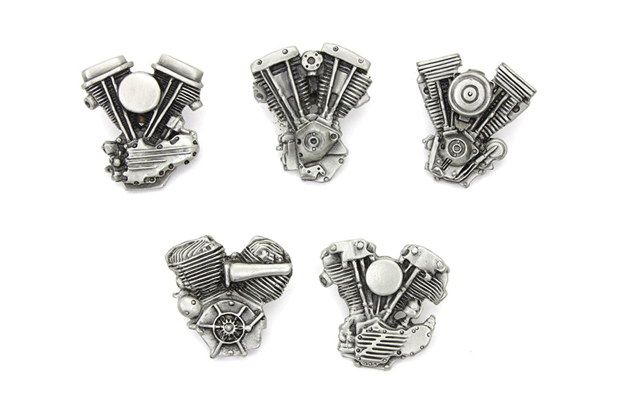 V-Twin Motor Lapel Pin Gift Set - Pewter Finish Motorcycle Accessories Kit