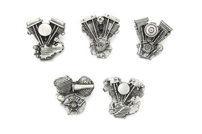 V-Twin Motor Lapel Pin Gift Set - Pewter Finish Motorcycle Accessories Kit