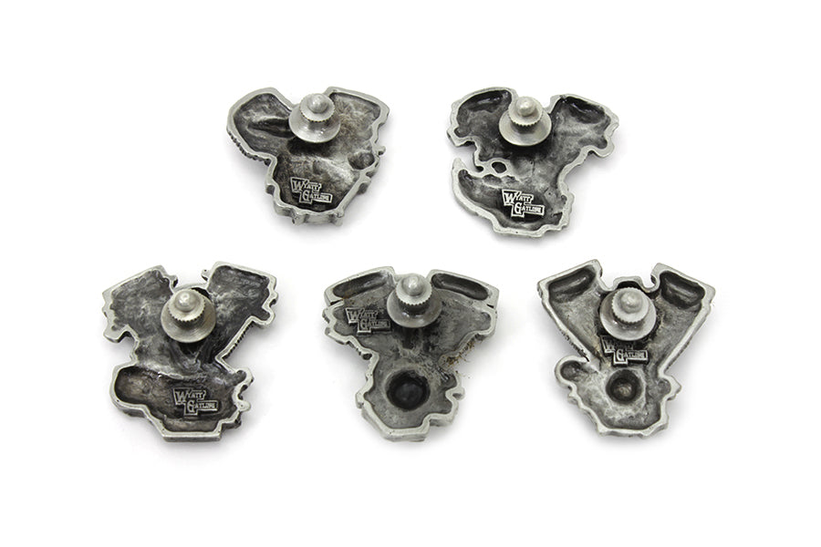 V-Twin Motor Lapel Pin Gift Set - Pewter Finish Motorcycle Accessories Kit
