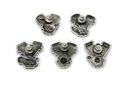 V-Twin Motor Lapel Pin Gift Set - Pewter Finish Motorcycle Accessories Kit