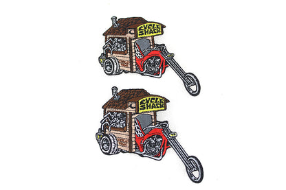 V-Twin Cycle Shack Exhaust Patches - Pair with Adhesive Backing and Accessories