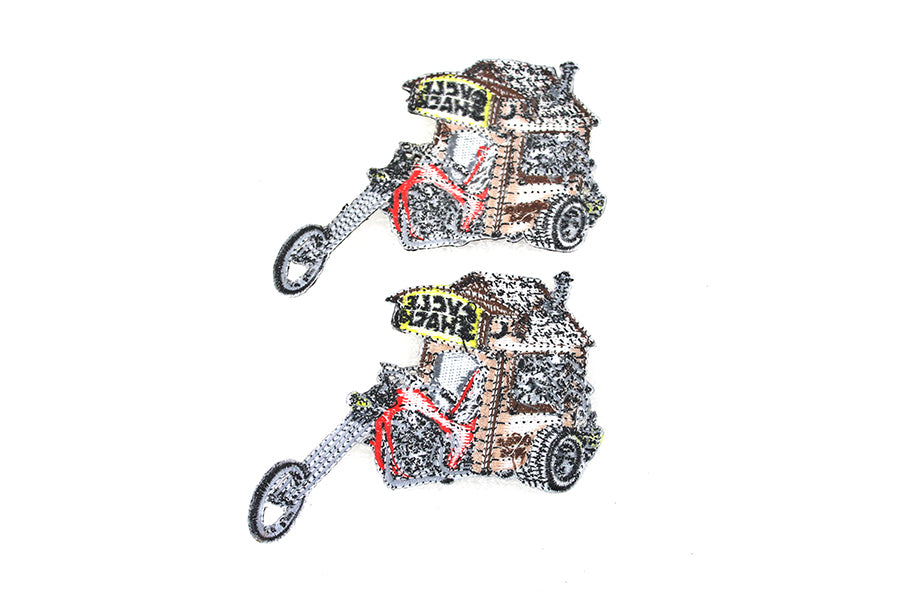 V-Twin Cycle Shack Exhaust Patches - Pair with Adhesive Backing and Accessories