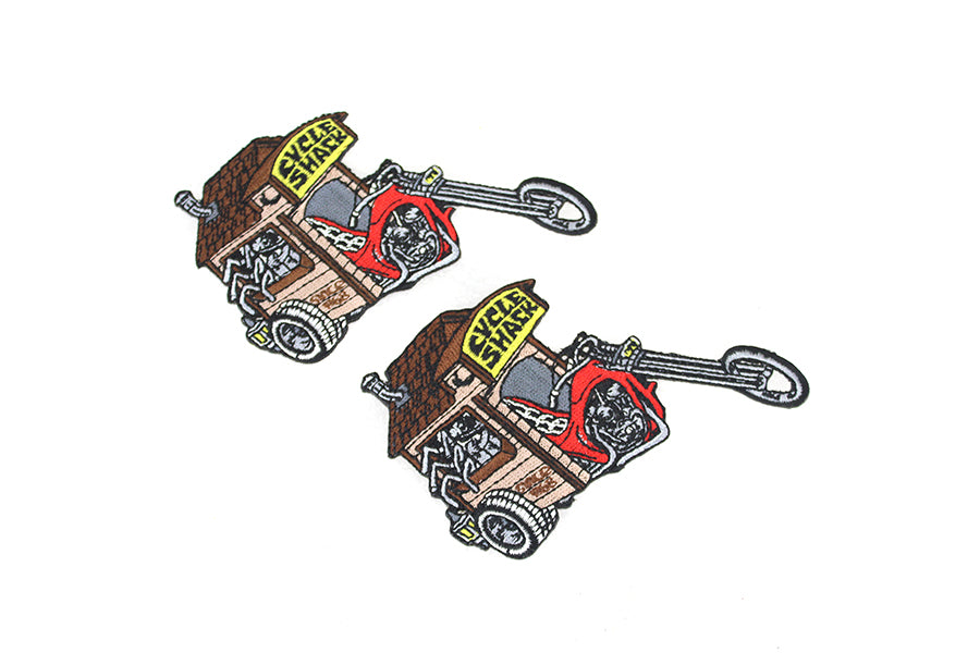 V-Twin Cycle Shack Exhaust Patches - Pair with Adhesive Backing and Accessories