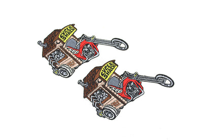 V-Twin Cycle Shack Exhaust Patches - Pair with Adhesive Backing and Accessories