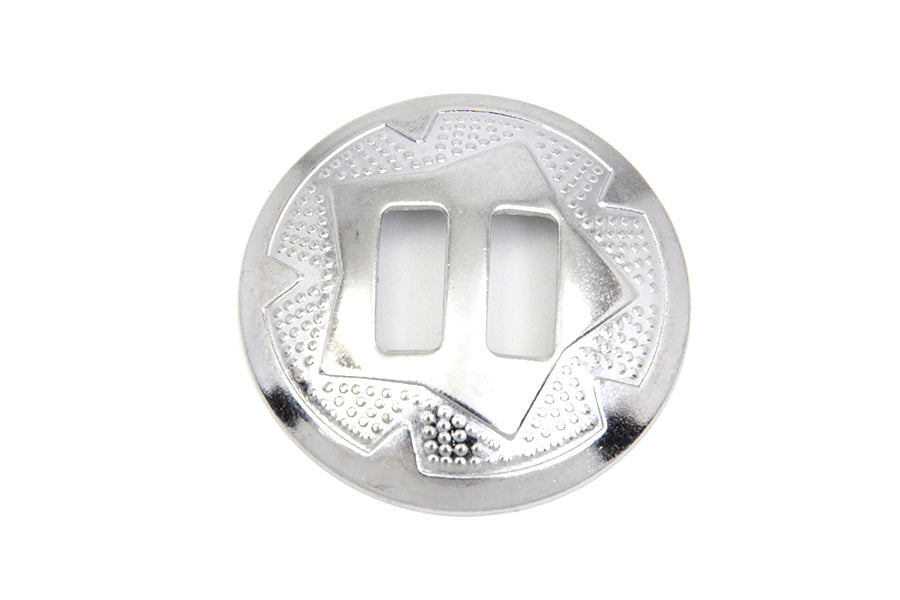 V-Twin 1-1/2 Inch Chrome Concho with Natural Leather Rosette Compatibility