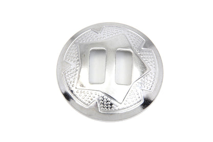 V-Twin 1-1/2 Inch Chrome Concho with Natural Leather Rosette Compatibility