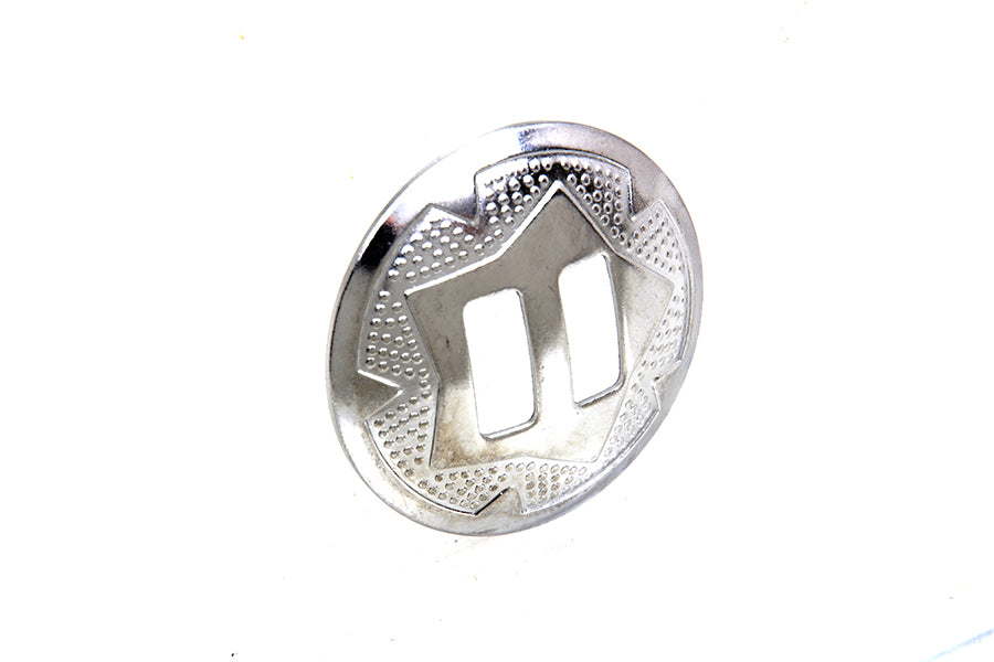V-Twin 1-1/2 Inch Chrome Concho with Natural Leather Rosette Compatibility